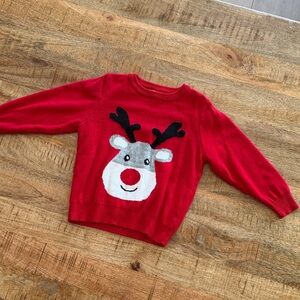 Festive Kids Crewneck Sweater with Reindeer Design